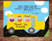 Printable Personalized Thank You Art For Your Childs School Bus Driver, DIY, Customize