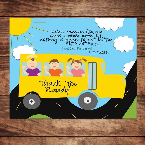 free bus driver thank you card printable