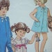 vintage 1968 simplicity childs PAJAMAS pantsuit sewing pattern SIZE 6 front zipper RETRO mod puff sleeves peter pan collar