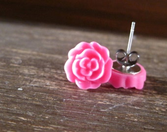 Rose Studs Rosette Sterling Silver Studs in by prettypleasempls