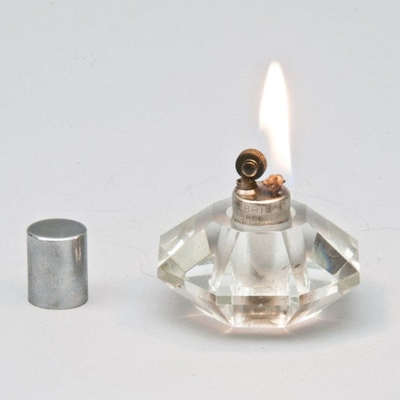 Allbright Octagonal Crystal Glass Table Lighter