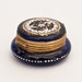 Victorian Hinged Cobalt Glass Vanity Jar With Hand Painted Floral Design