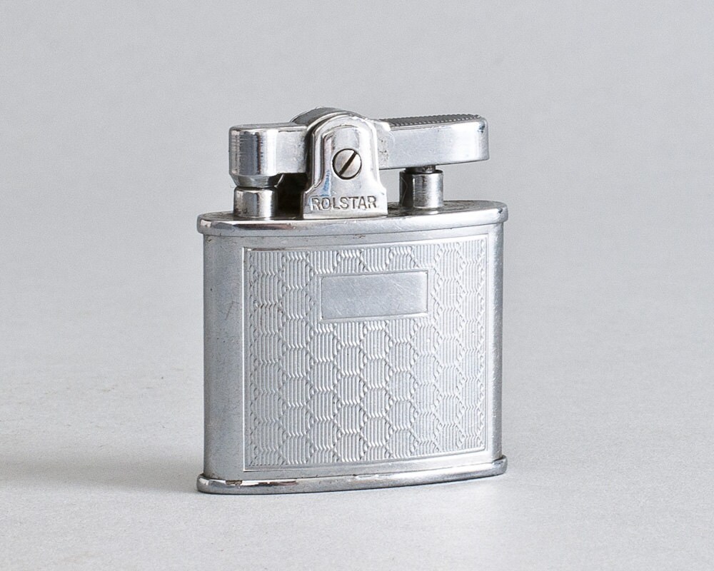 Working British Made Rolstar Art Deco Pocket Lighter