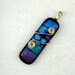dichroic fused glass pendant ocean blue geometric with .99 Fine silver. Price reduced 30%