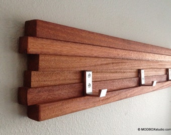 Wall Rack 7 Hook Modern Key Hat Minimalist Wall Hanging w/ 7 Hooks
