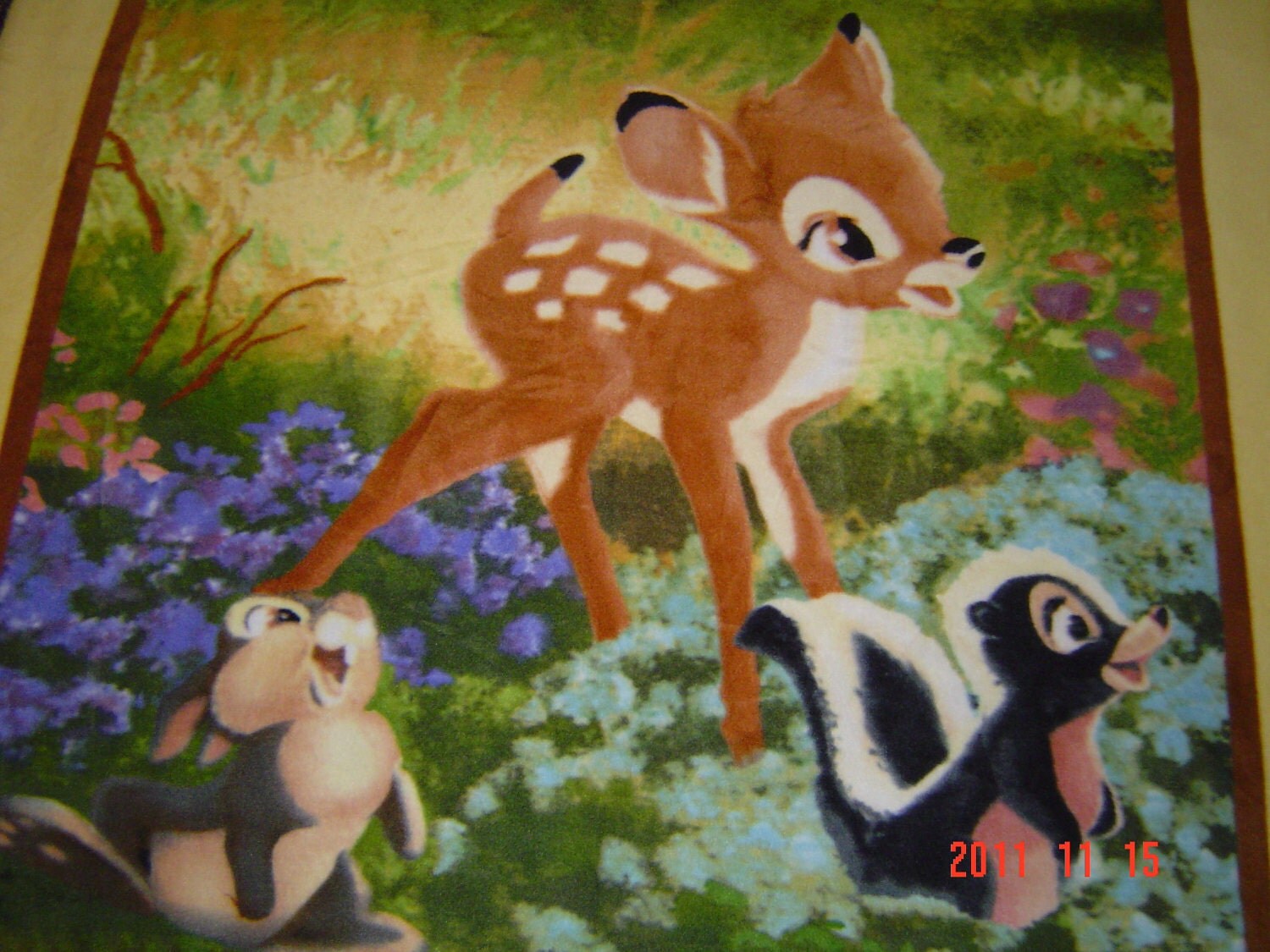 Disney Bambi Fleece Panel Blanket / Thomas Kincade/ Rare