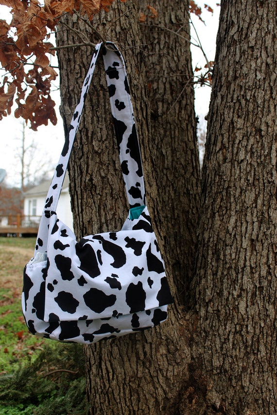 cow print diaper backpack