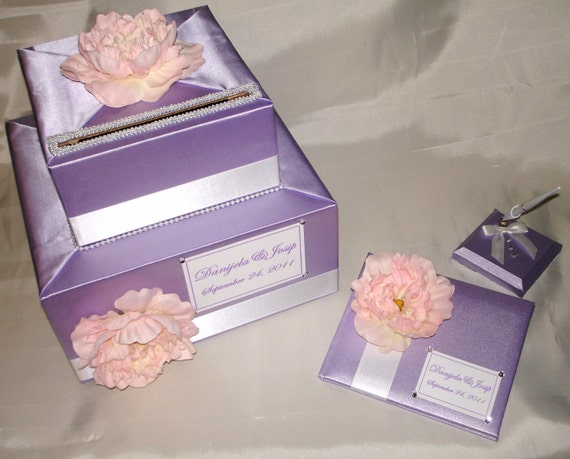 Elegant Custom Made Wedding Card Box-Guest Book Pen set