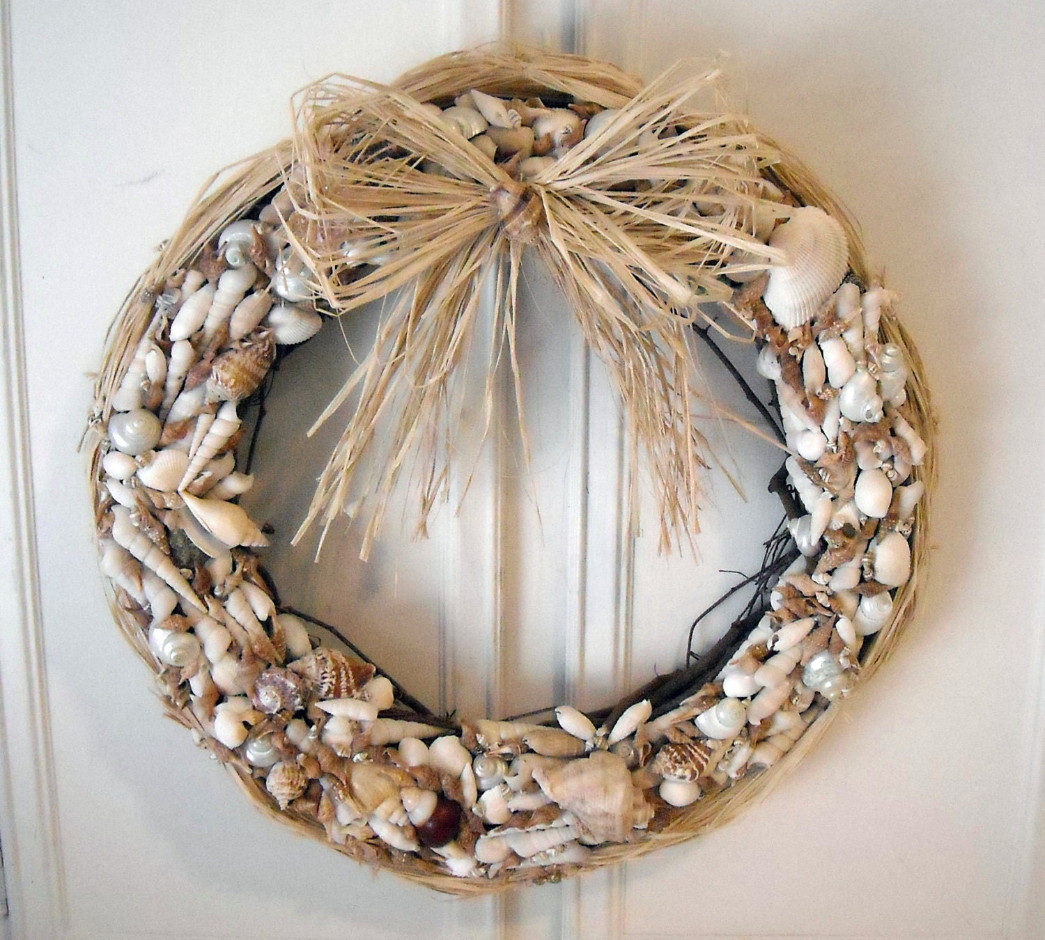 After Christmas Sale Shell Wreath Grapevine Wreath Natural