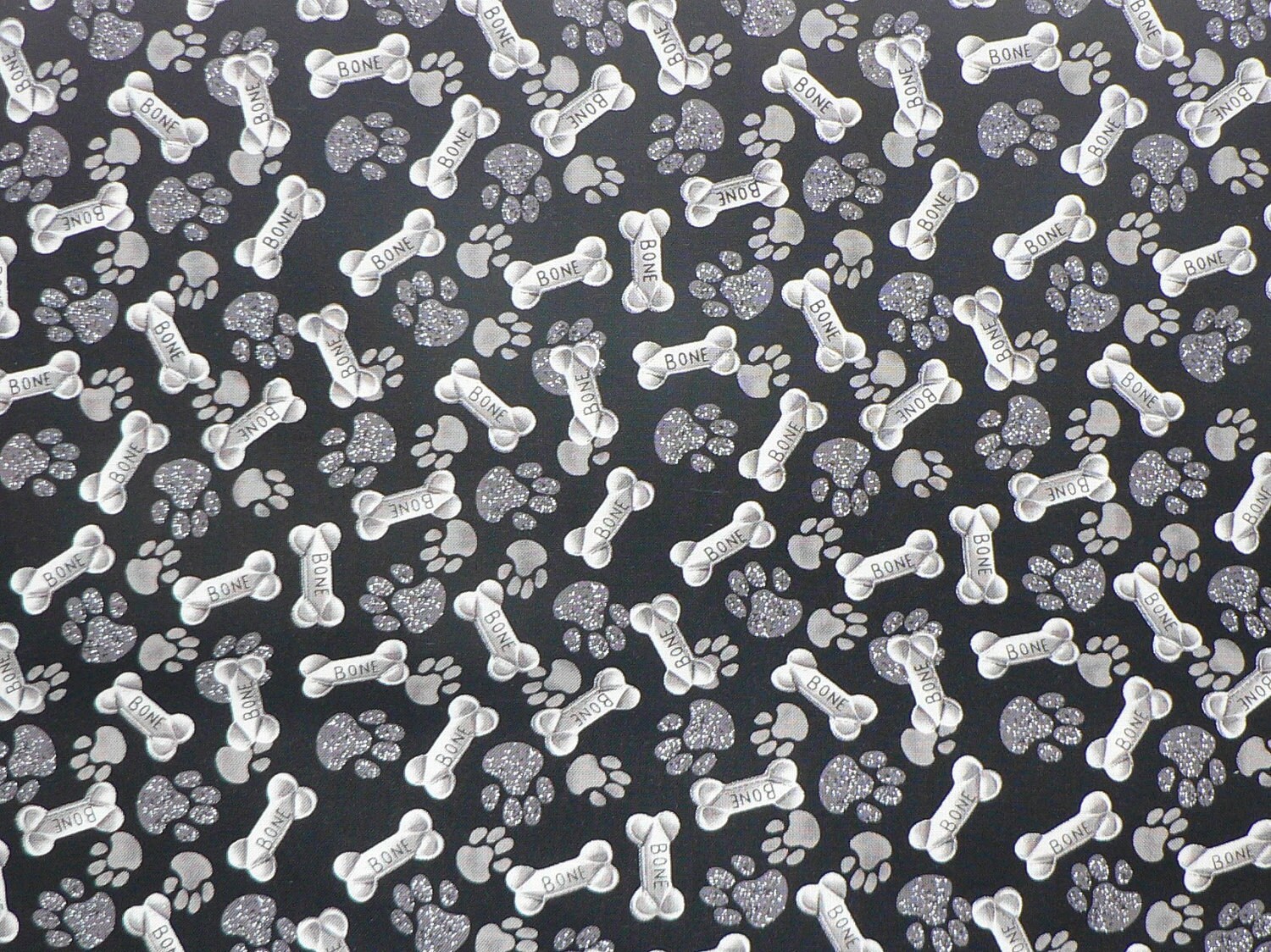 Dog Bones & Paws Fabric