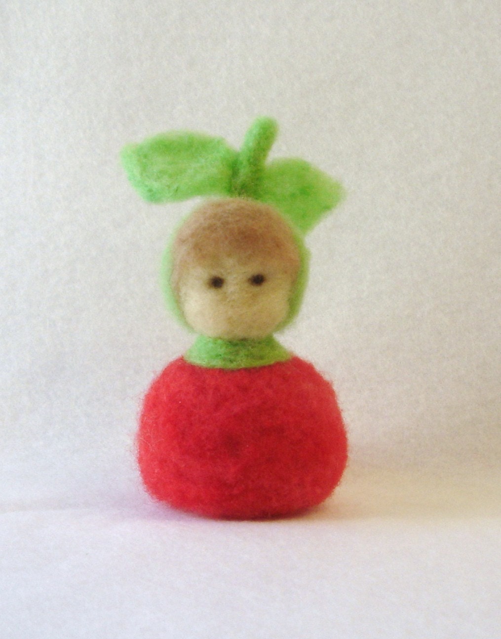 Needle Felted Apple Child Waldorf Style in stock and ready