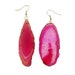 Fuchsia Pink Agate Stone Earrings