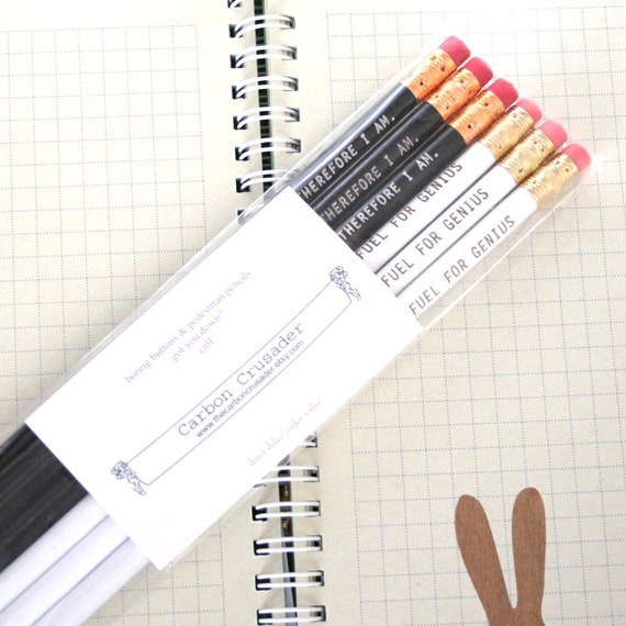 your 6 six custom engraved pencil pack. your name or favorite