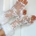 white bridal gloves fingerless gloves hand knitting crochet.