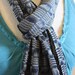 Handwoven Navy and Silver Checkered Scarf - Daw