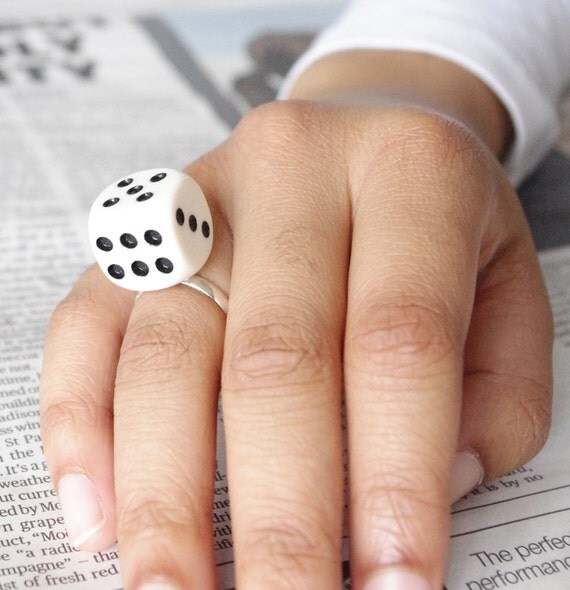 Items similar to A Trendy Dice Ring on Etsy