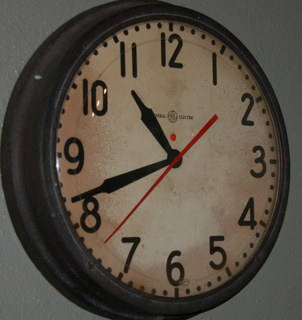 Huge Vintage General Electric School Industrial Clock