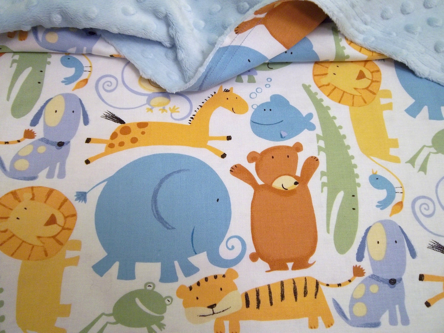 Animal Print /Soft Minky Baby Blanket Ready to Ship