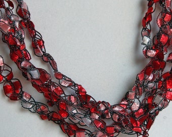 Candy Cane - Crocheted Necklace