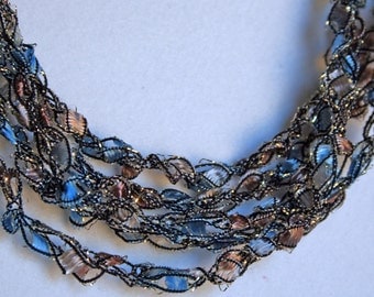 Denim Dust - Crocheted Necklace