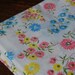 Floral Vintage Full Flat Sheet Linen in Pinks, Blues and Yellows