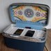 Vintage Samsonite Train Case Custom Charging Station for phones, iPods & iPad in Deep Retro Navy Blue