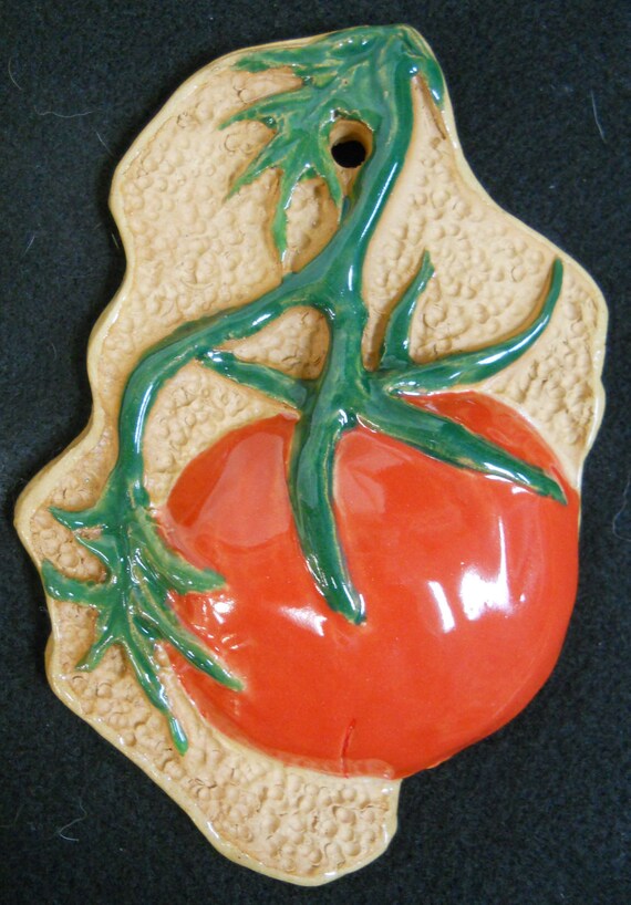 TOMATO Vegetable Garden Marker Sign Ceramic Tile Kitchen Decor