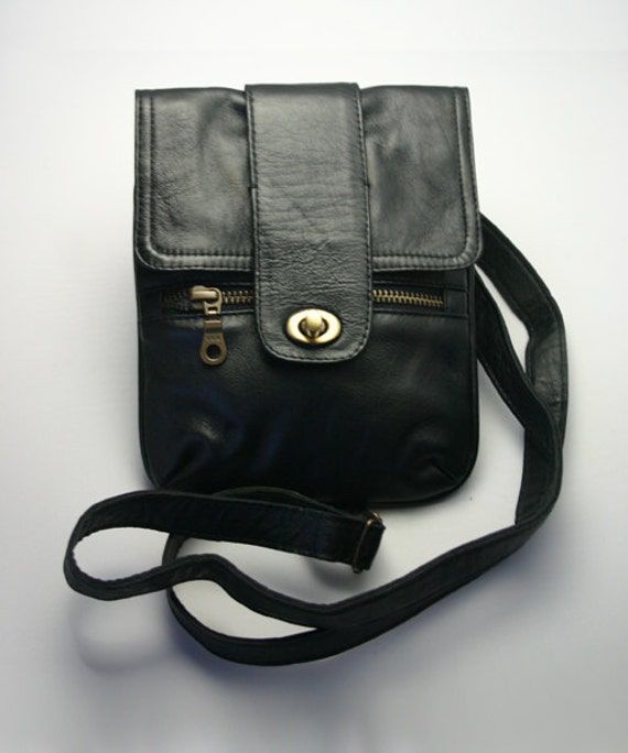 Black Summer Crossbody Leather Bag by TrizetaDesigns on Etsy