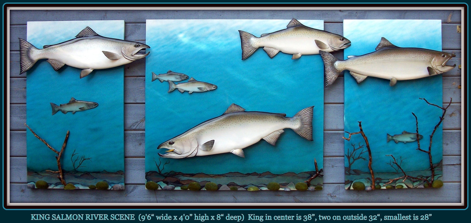 KING SALMON wall decor fishing decor salmon wall hangings