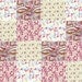 Bright pink charm squares, 16 Liberty of London red 5" charm squares