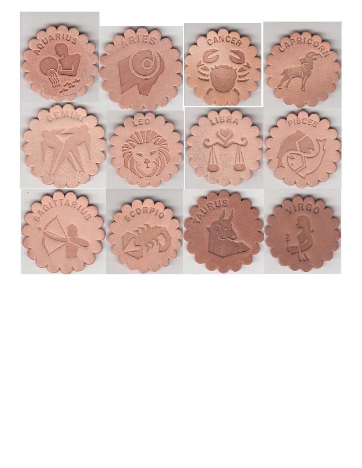 ZODIAC leather stamp set