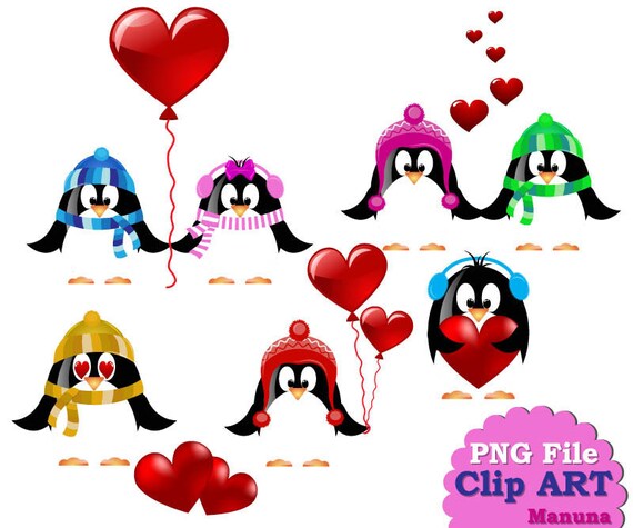 Collection cute retro clip arts valentines stock vector 274507208 SALE Cute Valentines Penguin Clip Art for scrapbooking card