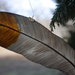 Dark Brown Fantasy Feather Stained Glass Window Hanging