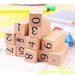 Wooden Rubber Stamp Set - Mini Diary Stamp Set - Number - 12 Pcs