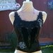 brown velet boned corset top size m bust 34-36