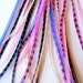 Feather Hair Extensions : ROCKSTAR 5 Feathers and 2 Beads LONG 7-12 Inches