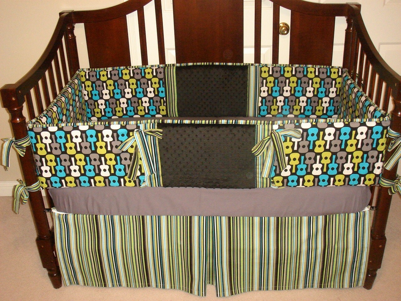 Baby Bedding Crib Set Groovy Guitars 4 PC You Design