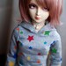 Super Dollfie Rainbow Star Hoodie For BJD - Grey - Last One