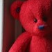 Handmade OOAK red British teddy bear.