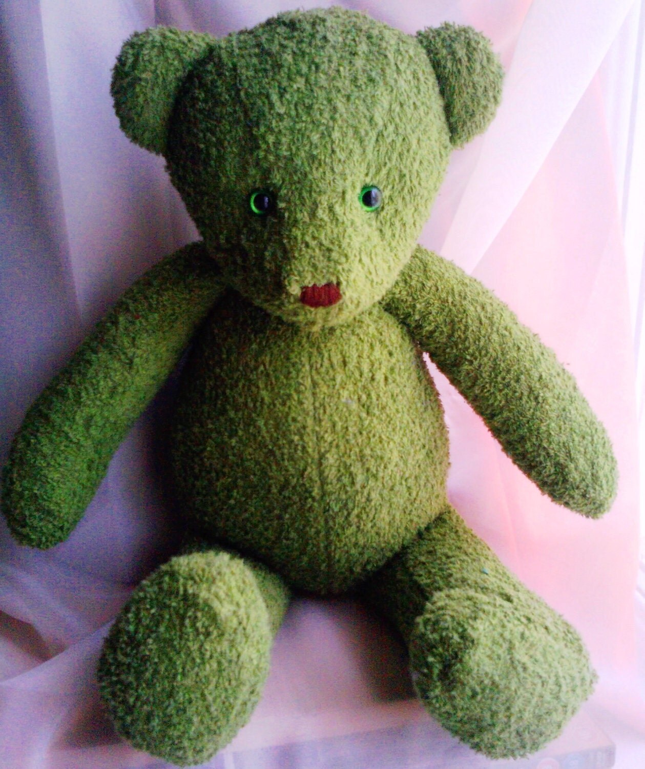 Handmade and dyed forest green teddy bear MADE TO ORDER