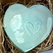 ring holder, wedding ring dish, aqua heart bowl, engagement, anniversary, kitchen, Gift Boxed, Ready to Ship