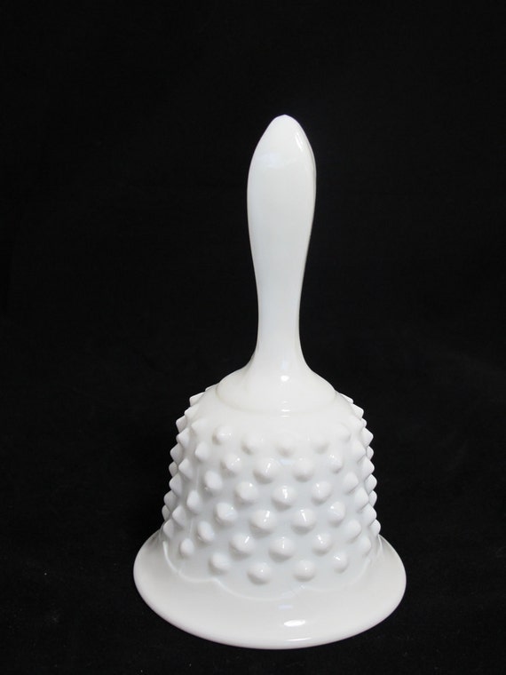 Fenton Hobnail Milk Glass Wedding Bell by TieTheKnotVintage