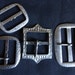 VINTAGE Buckles metal 4 1930s and 40s all silver tone some Art Deco patterns sewing repurpose
