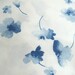Blue and White Floral Fabric - Recycled Bed Sheet 3/4 Yard