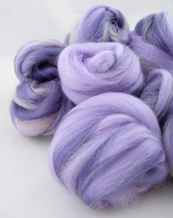 Purple Spinning Fiber Wool Roving Flirt BFL Merino