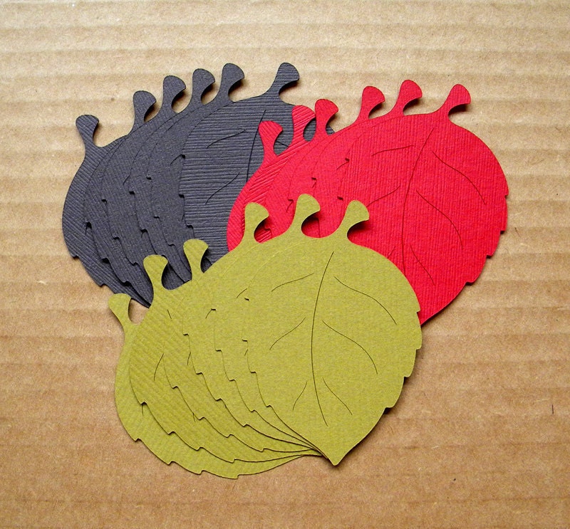 Die Cut Paper Leaves Large 18 Handmade die by UniquesStashNStuff