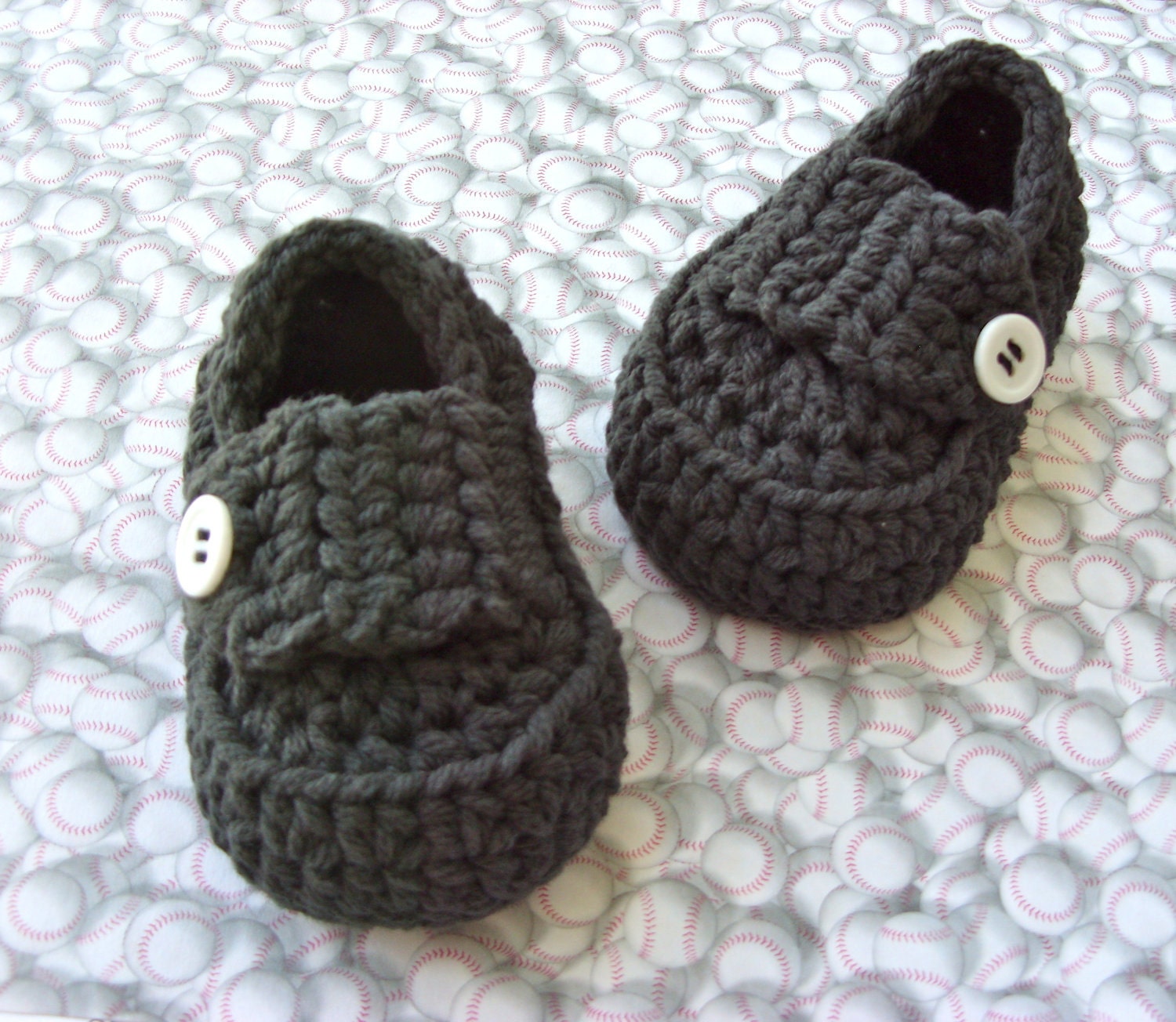 Baby Boy Booties Black Loafer Shoes Modern Crochet Baby