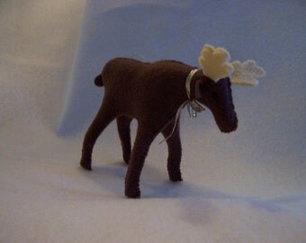 Brown Felt Moose Ornament