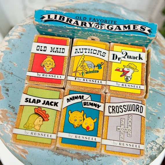 1930s Big Little Card Games for Children Set of 6 in Box