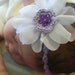 Newborn Crochet Headband in Lavender with White Flower